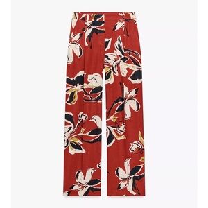 NWT  ZARA FLORAL PRINT LINEN PANTS